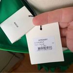 Sandro  Falbala Green Puff Sleeve Midi Dress S | Cutout Ruffle Hem Rainbow Jewel Photo 4