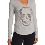 Zadig & Voltaire 💕💕 Tunisien Skull Long Sleeve T-Shirt - Gris Chine Gray M NWT Photo 0