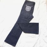 Vintage‎ America Bootcut black Jeans Embroidered Rhinestones Pockets Sz 12P Photo 3