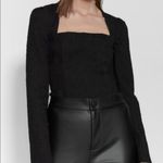 ZARA NWT  black textured bodysuit Square Neck Black Photo 2