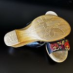 Alegria Linn Black Leather Embroidered Floral Sandals Women's Size 8 US, 38 EU Photo 7