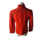 Linda Allard Ellen Tracy Felt Wool Jacket Blazer Open Front Fall Orange Size 8P Photo 1