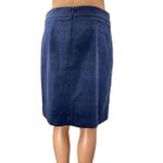 Ann Taylor  Women's Blue Corduroy Velvet Knee Length Straight Pencil Skirt Size 2 Photo 2