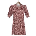 Reformation NWT Laylin Floral Red White Mini Dress Size 0 Flower Girl Boho Photo 2