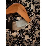 Anthropologie Skies Are Blue Flocked Damask Black & Cream Dress Medium Small Photo 3