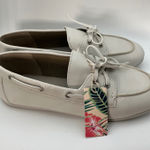 Tommy Bahama Seafarer White Faux Leather Boat Shoes Loafers Womens Size 9M Photo 0