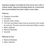 Felina Body Veil Longline Low Back Convertible Strapless Bra Size 38DD New Black Photo 10