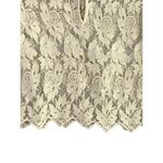 ZARA Floral Embroidered Sheer Cotton Blouse Top Romantic Key Hole Back S Cream Photo 9