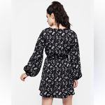 Disturbia Claricia Floral Faux Wrap Long Sleeve Mini Dress in Size US 6 Black Photo 2