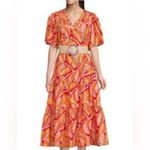 Gibson Latimer Gibson & Latimer Tropical Pink & Orange Puff Sleeve Maxi Dress Size XL Photo 14