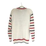 Tanner Vintage Ramie knit cardigan Retro Nautical Striped academia preppy Tennis White Size M Photo 3