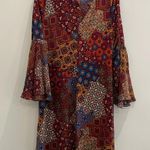 MSK Bell Trumpet Sleeve Boho Print Mini Dress Size Medium Photo 6