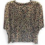 White Stag y2K Slinky Cheetah Print Crop Top Button Up Bouse size L Photo 5