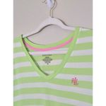 Ralph Lauren Lauren  Sleep Shirt XL Green White Striped V Neck Short Sleeve Photo 4