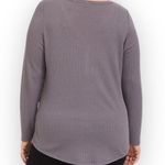 Torrid Grey Skull Waffle Knit Snap Henley Long Sleeve T-shirt Photo 36