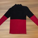 Ralph Lauren LRL Women’s Petite Large Ribbed Mockneck Knit Sweater Asymmetric Zip Colorblock Photo 2