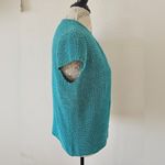 Jones New York  Teal Cardigan Short Sleeve Sweater Vest Knit Size M Photo 3