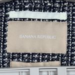 Banana Republic  Blazer 8 Black White Tweed Italian Fabric Zip Up Paris Jacket Photo 5
