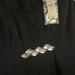 Loft  Black Dress with beaded diamond Accent NEW 4 pleated sleeveless lined Photo 3