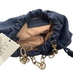 Jules Kae Brea pouch vegan leather in sapphire blue mini Bag with gold chain NEW Photo 2