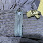 Lulus NWT  perfect moments navy blue smocked tie strapculotte jumpsuit size small Photo 6