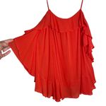 Free People Cascades Ruffle Cami Size XS Coral Red Orange Flowy Photo 2