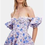 Bardot NWT  Sigma Mini Dress In Lavender - Lilac Blue Floral Size 8 Photo 4