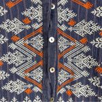 Sundance  Blue Striped Aztec Embroidered Long Sleeve Top Photo 2