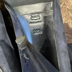 LANVIN Suede Leather Heeled Boots Sz 38.5 / 7.5 Blue Knee High Pump Photo 5