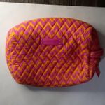Vera Bradley  Ziggy Zag Pink/Orange Lined Zippered Cosmetic Bag Makeup Beauty Photo 2