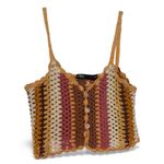 ZARA knit tank top granny square festival crochet boho size xs-s Photo 1