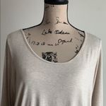 Soft Surroundings  Silk Trim Asymmetrical Beige Tunic Size Medium Petite Photo 4