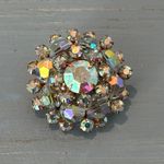 Stunning Glass Aurora Borealis Rhinestone & Beaded Vintage Brooch Multiple Photo 5