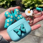Teal Butterfly Charm AirPod Pro Case Blue Photo 0