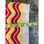 Kaily K NEW Crochet Cap Sleeve Sweater Yellow Pink Chevron Pattern XL Photo 6