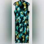 Future Collective Women's Watercolor Plisse Midi Dress Green Size XXS Photo 2