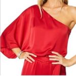 Ramy Brook Jumpsuit Tessa One Shoulder Half Sleeve Red Size Large Photo 2