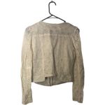 See Thru Soul Womens Zip Up Lined Bomber Jacket Lace Detail Ivory Size Small White Photo 2