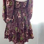 Free People Summer Picnic Printed Mini Dress Raisin Combo Brown Floral Brown Photo 8