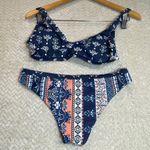 Reversible Blue Boho Chic Euro Summer Triangle Bikini top & bottom size small Photo 5