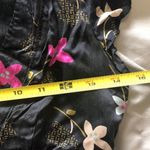 Free People  Black Floral V-Neck Knee Length Silk Dress - XS Photo 10