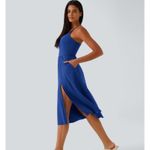Halara Everyday Midi Chill Dress-La Land Surf The Web Blue Women’s size Medium Photo 14