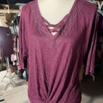 A Love Story Purple Burgundy Tunic Top Stretch Knit V-neck Dolman 3/4 Sleeve NWT Pit to pit about to 30” inches  Super stretchy soft knit light sweater top  Color: WINE HEATHER New with tag  Ships same business day if payment is received prior to 1pm EST! Smoke and pets free & temperature controlled facility Thanks for shopping my store Photo 0