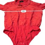 The Kooples ‎ Wrap-Over Red Silk Long Sleeve Button Down Bodysuit Sz 2 (M) NEW Photo 11