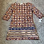 London Times  Orange/Blue Abstract Dress SIZE 16 Photo 0