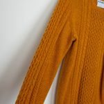 Old Navy Womens Wool Blend Cable Knit Crewneck Pullover Sweater Size M Gold Cozy Photo 3