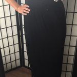 Vintage High Waisted Midi Skirt With Slit Black Size 2P Photo 3