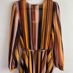 City Chic Dress Gold Stripe Multicolored Maxi Sz 16W NWT V Neck Asymmetrical Hem Photo 8