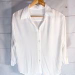 Aritzia Babaton viscose button up blouse shirt stretchy gauzy Photo 2