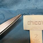 Chico's Light Blue Blazer Faux Suede Moto Jacket SZ 2 Business Casual Office Photo 8